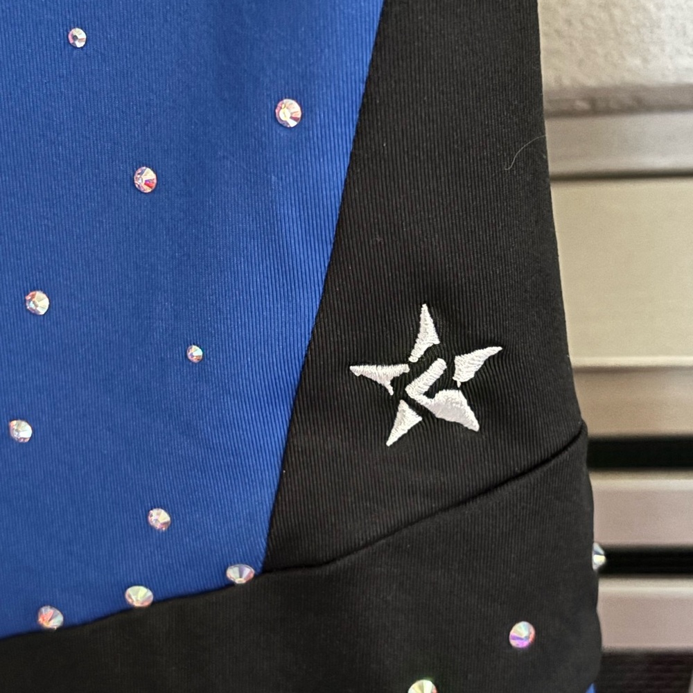 REBEL Cheer Athletics Blue Black Cheerleading Uniform AXS - Picture 6 of 12